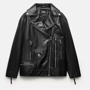 Zara ZW Real Leather Jacket Small Black